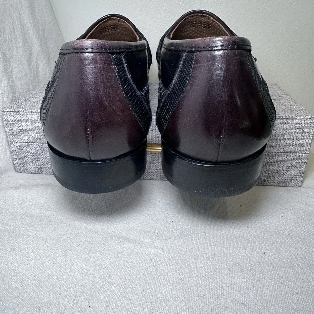 Mens FLORSHEIM Sz 10 Bio Comfort Brown Woven Texture Tasel Loafer Slip On Office